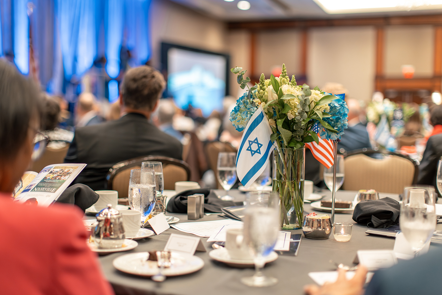 Decorated Table with Israeli flag